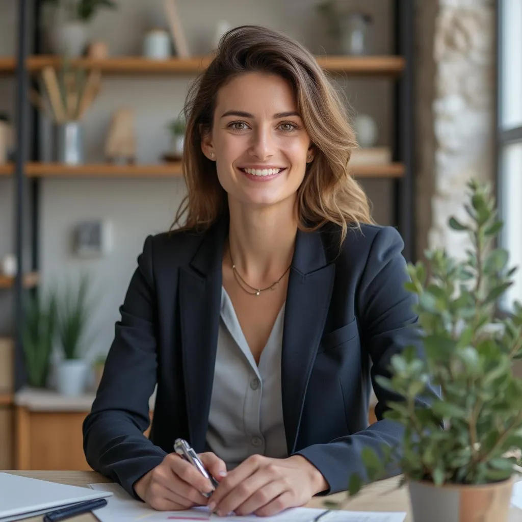 Portrait de Sophie, souriante et confiante